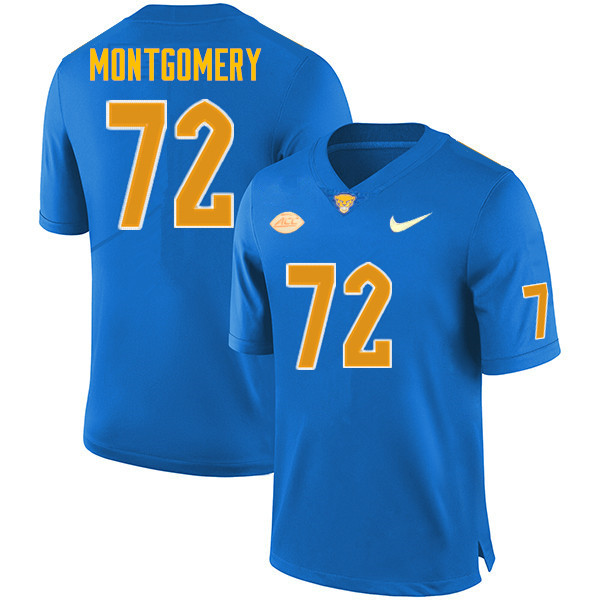 Men #72 Isaiah Montgomery Pitt Panthers College Football Jerseys Sale-Royal